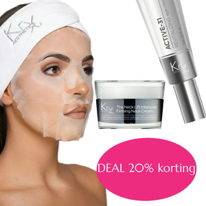 KRX Bestsellers necklift, eyelift en collageen glass skin masker actie
