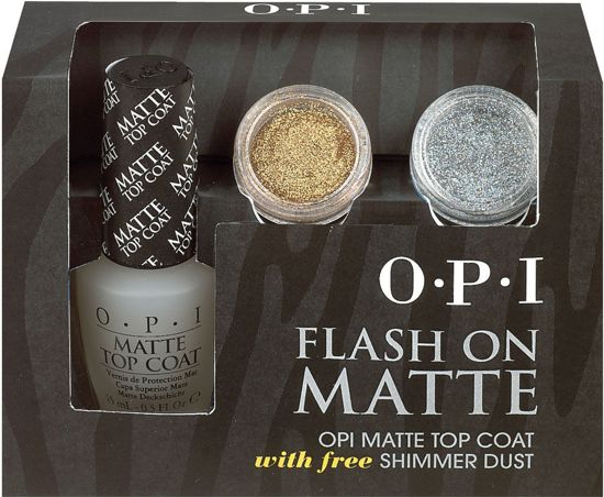 OPI Flash On Matte Top Coat & Shimmer Dust